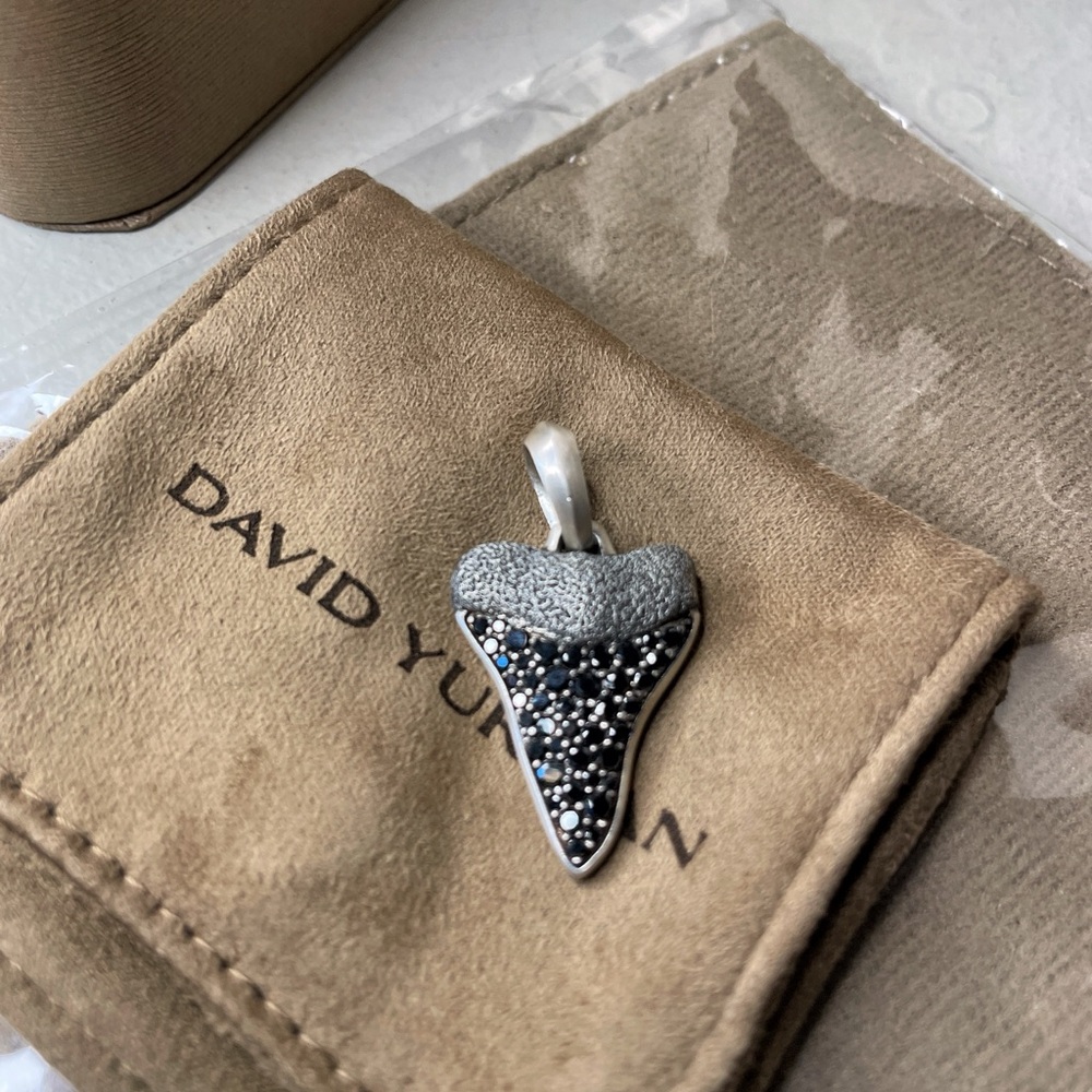 David Yurman NEW Diamond Pendant Shark's Tooth Amulet - Picture 9 of 11